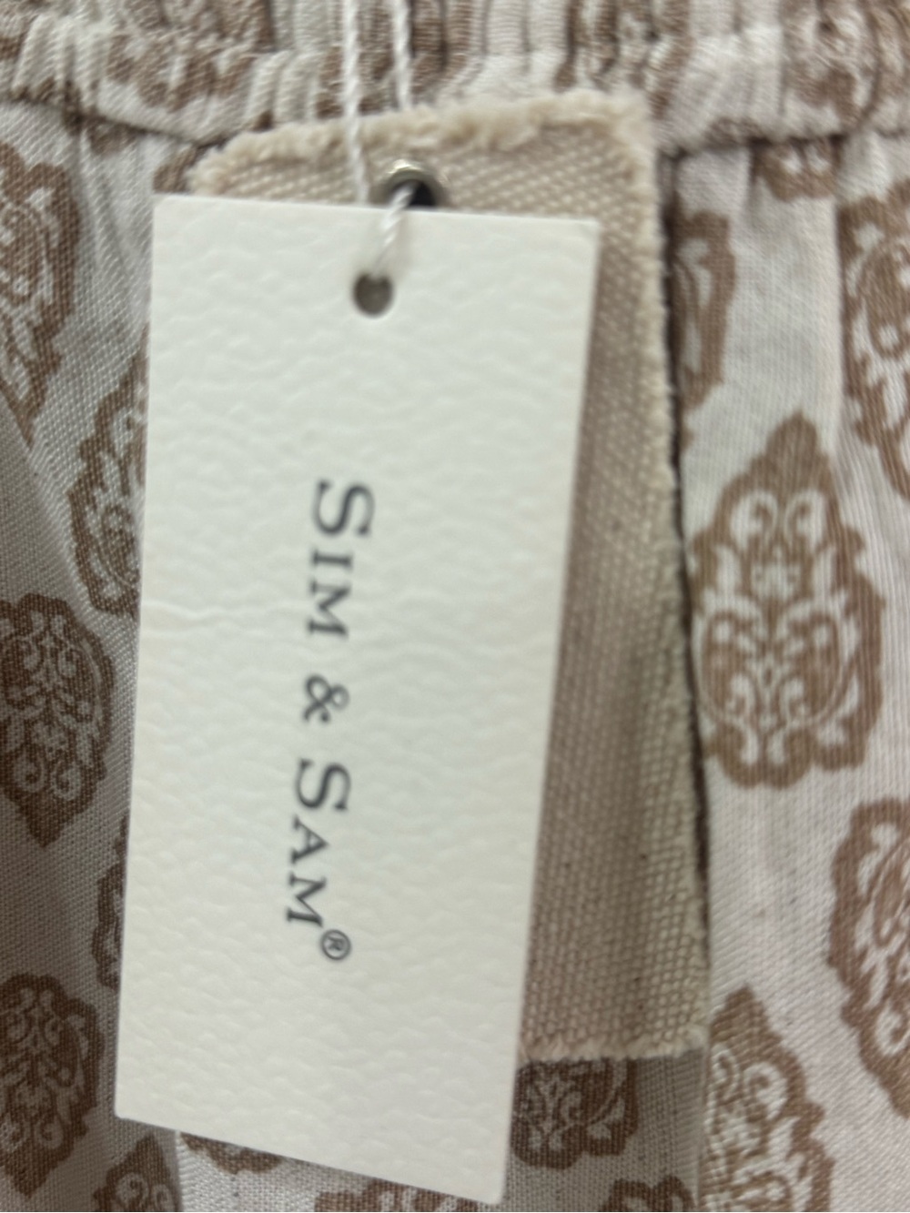 Boho Neutral Print Maxi Dress with Smocked Bodice - Picture 6 of 7